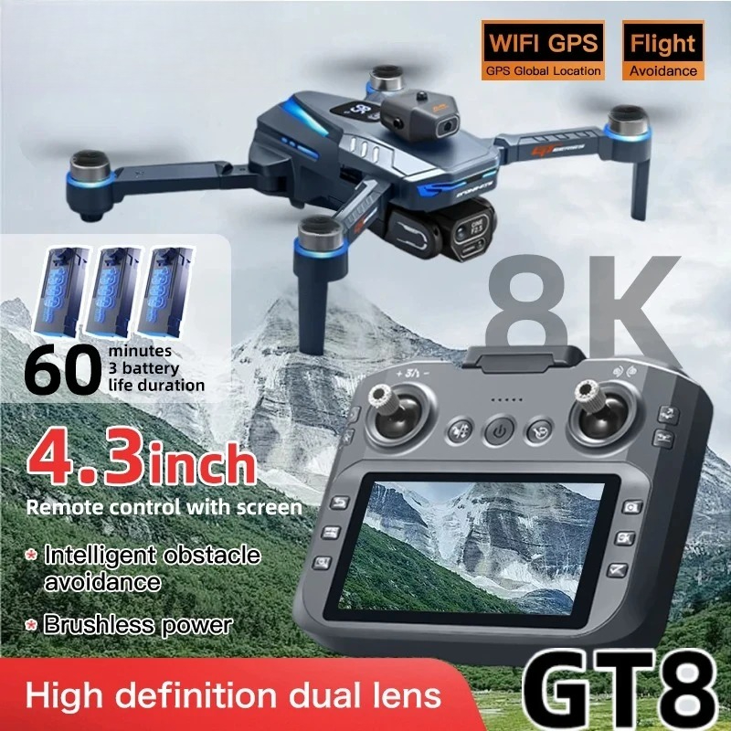 Drone Surveying - Originele GT8 Drone 8K Professionele Dubbele
