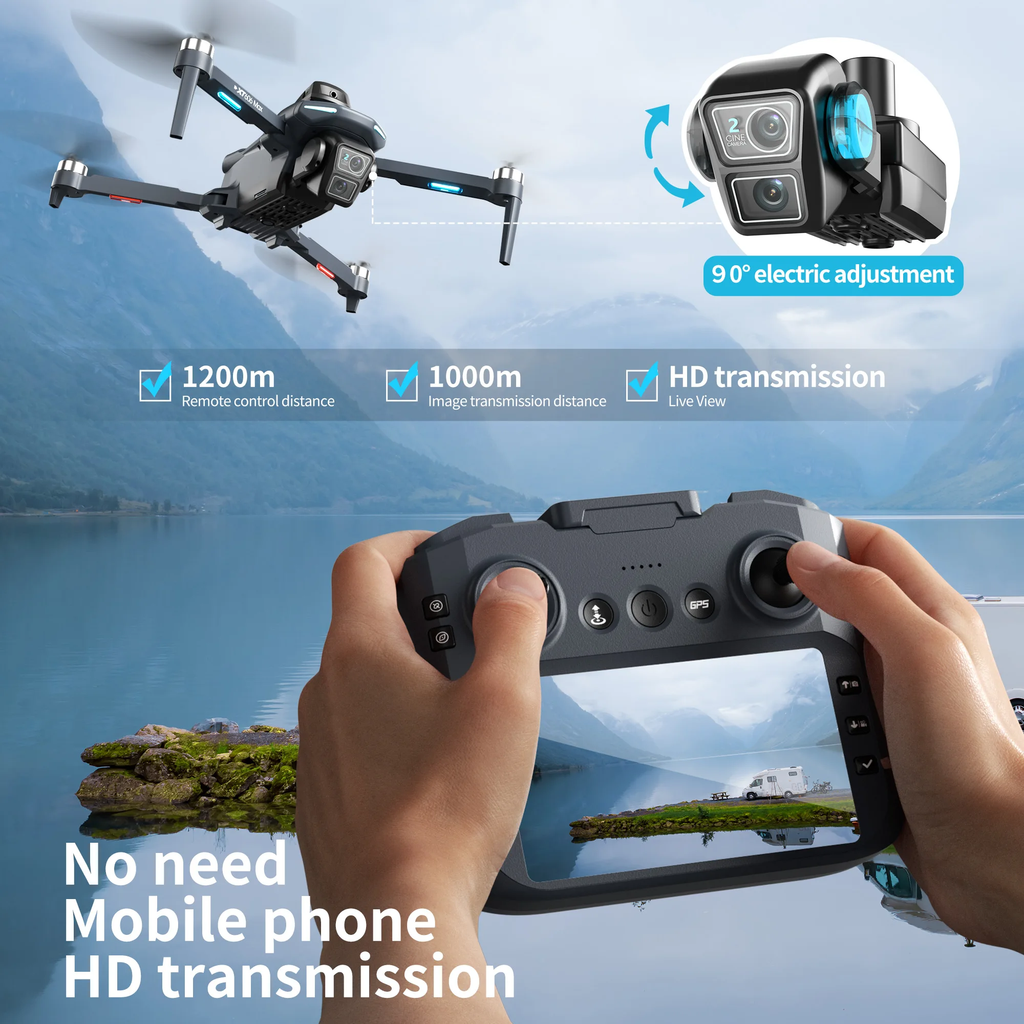 Originele XT606 MAX GPS Drone  - Drone Surveying recensie en prijs