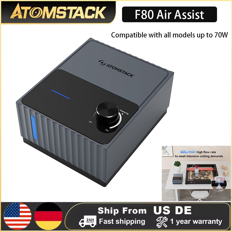Atomstack F80 Air Assist-pomp  - Drone Lidar recensie en prijs